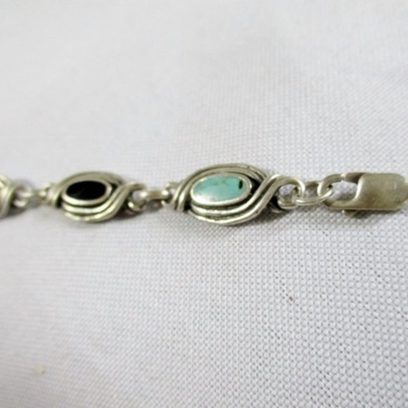 STERLING SILVER STONE Hinged Bracelet Multi Color - Picture 3 of 8